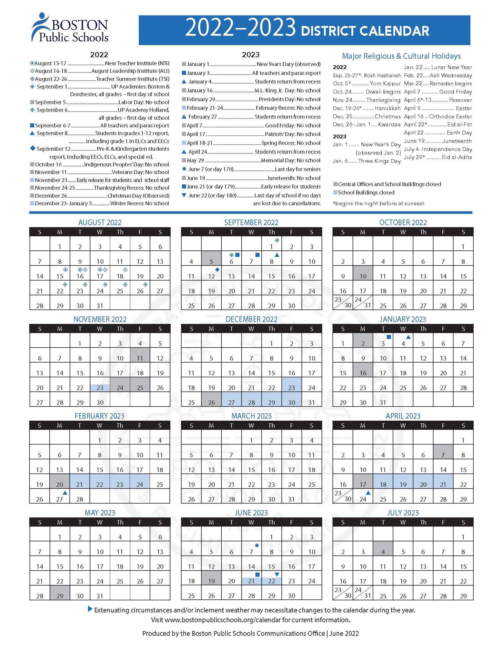 District Calendar 22-23